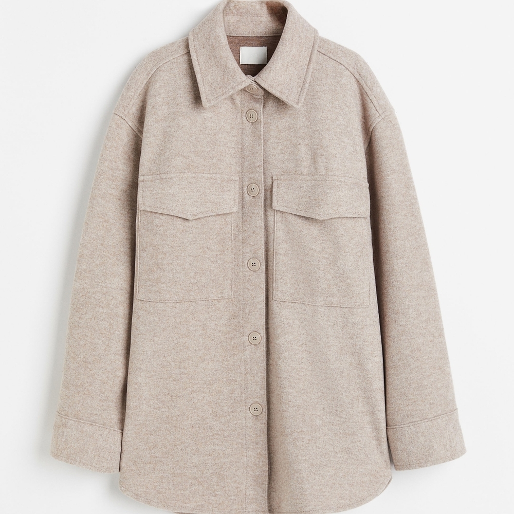 H&M Oversized Melange Jacket Shacket